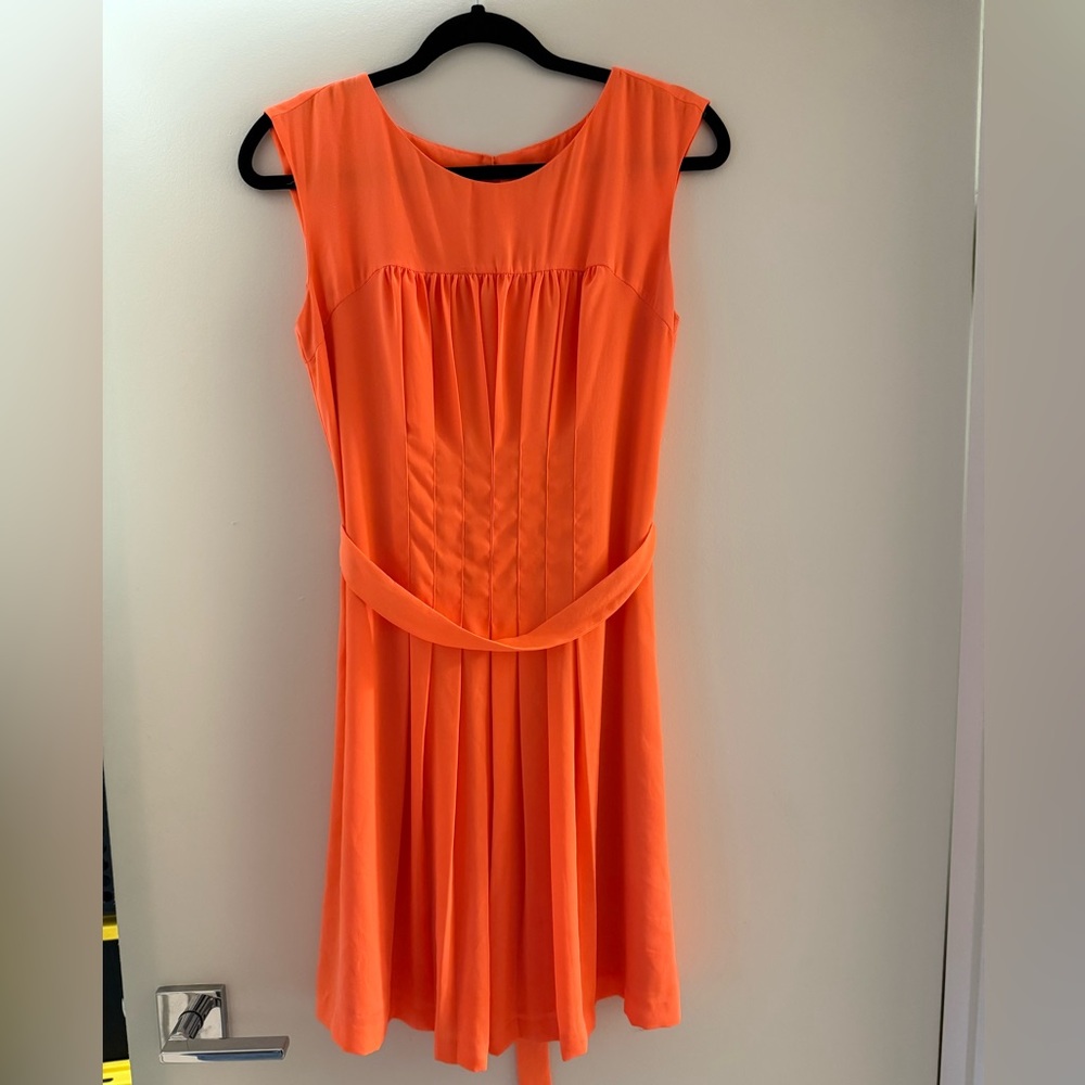 LOFT Vibrant Orange Midi Dress
